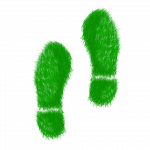Logo for sustainability. Green footprints